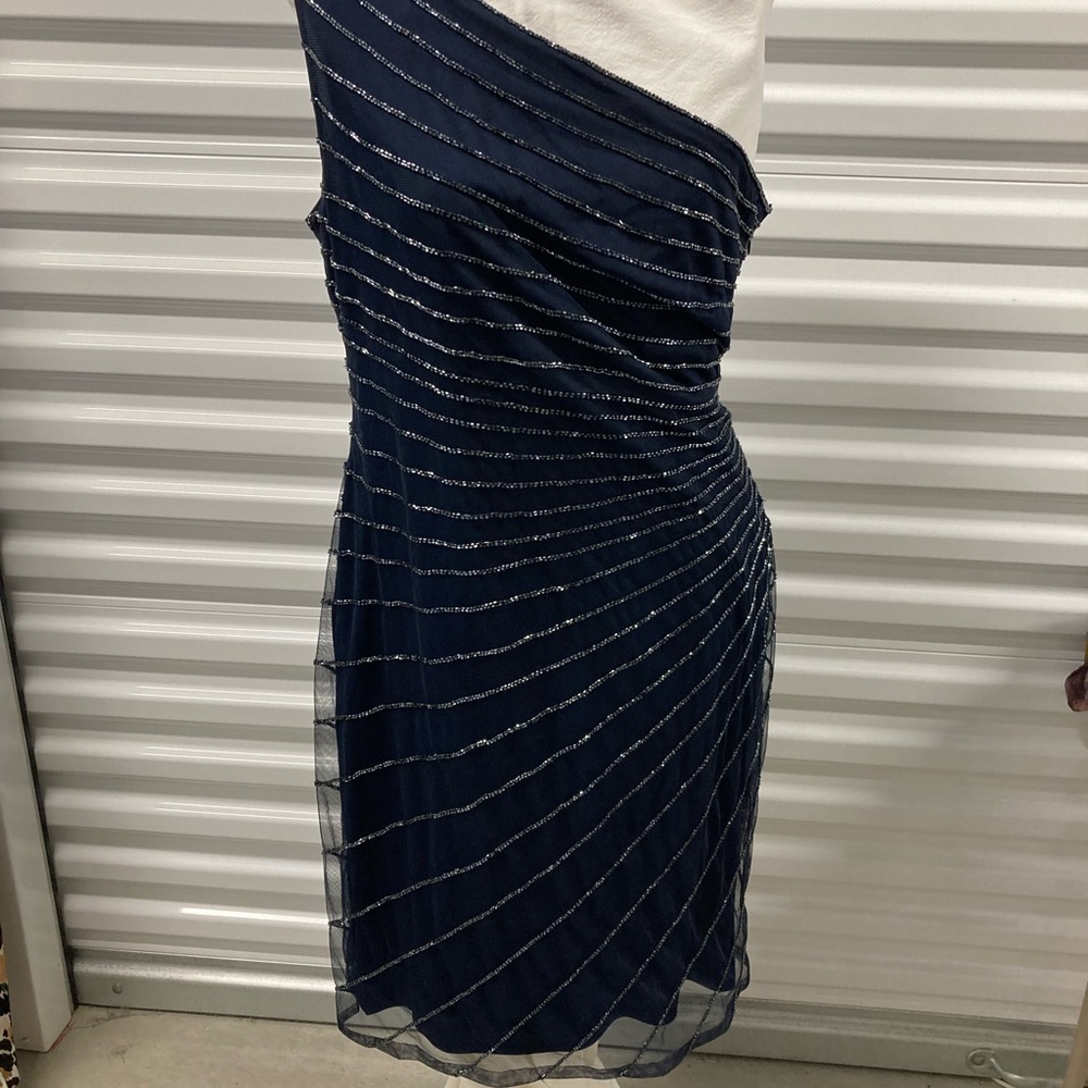 Ralph Lauren Navy Beaded Dress Size 16 NWT